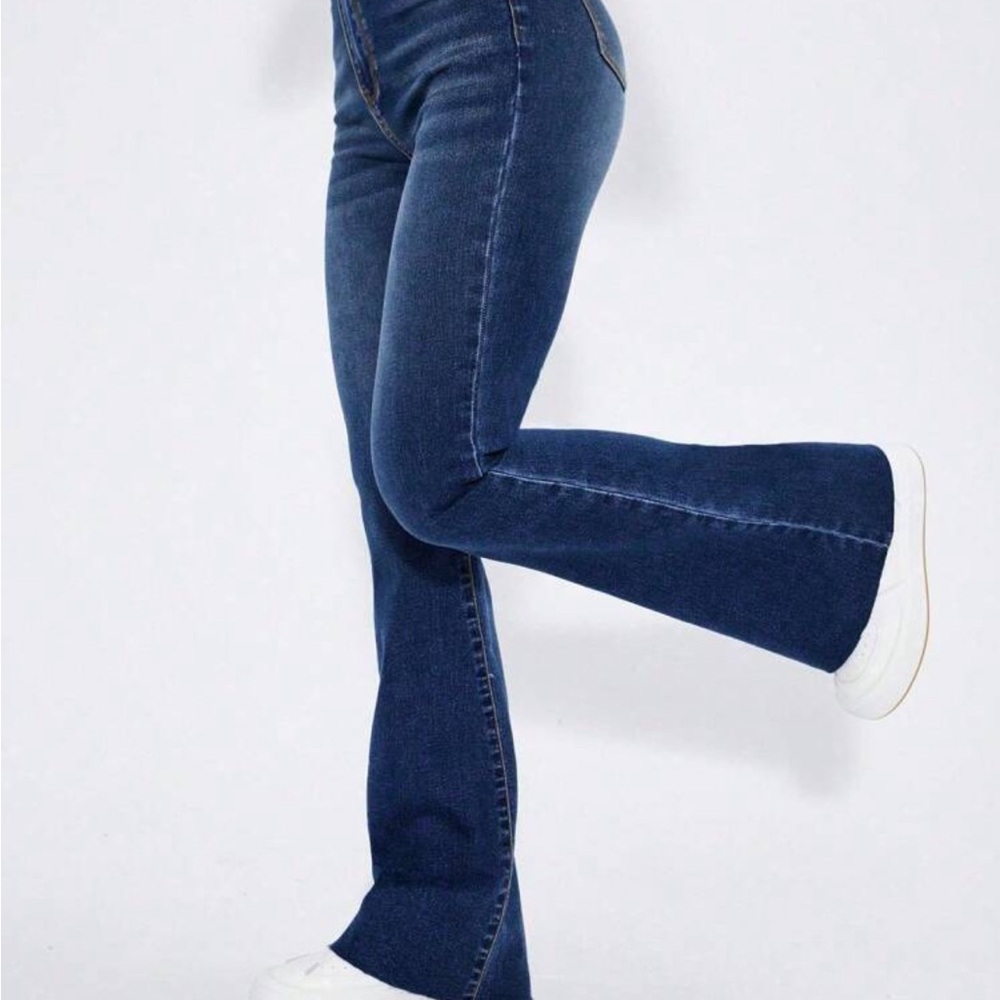SHEIN Dark Blue Flare Jeans
